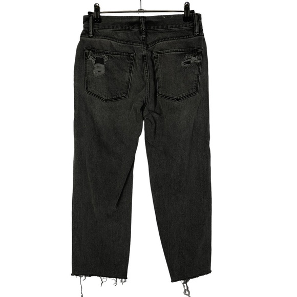 All Saints Ivy Destroy Boy Black Cropped Distressed Jeans 25 - Picture 3 of 5